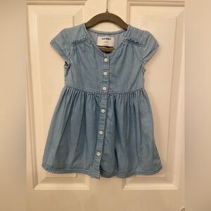 Old Navy Light Blue Button-Down Kids Dress